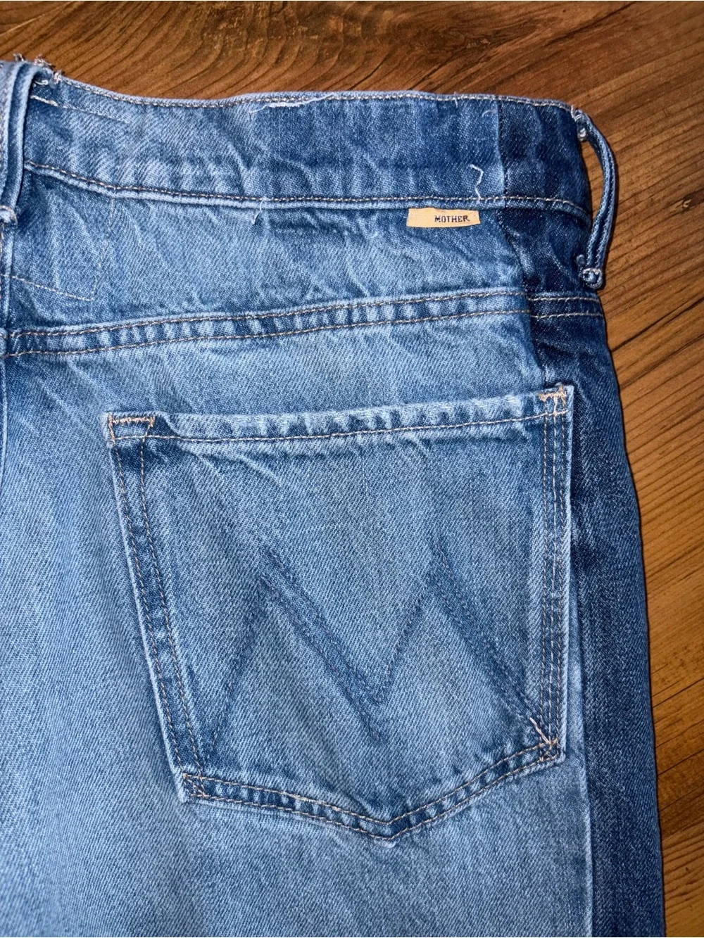 Mother The Tux Sidestepper Sneak Fray “Double Stacked” two-tone Jeans 29 - Picture 7 of 16